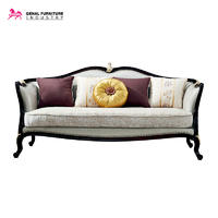 Carelli Brand Furniture Classic Elegance 3-seater Tufted Fabric Sofa Set With Wood Frame