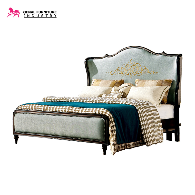Restlay Bedroom Furniture Classic King Size High Headboard Fabric Bed Frame